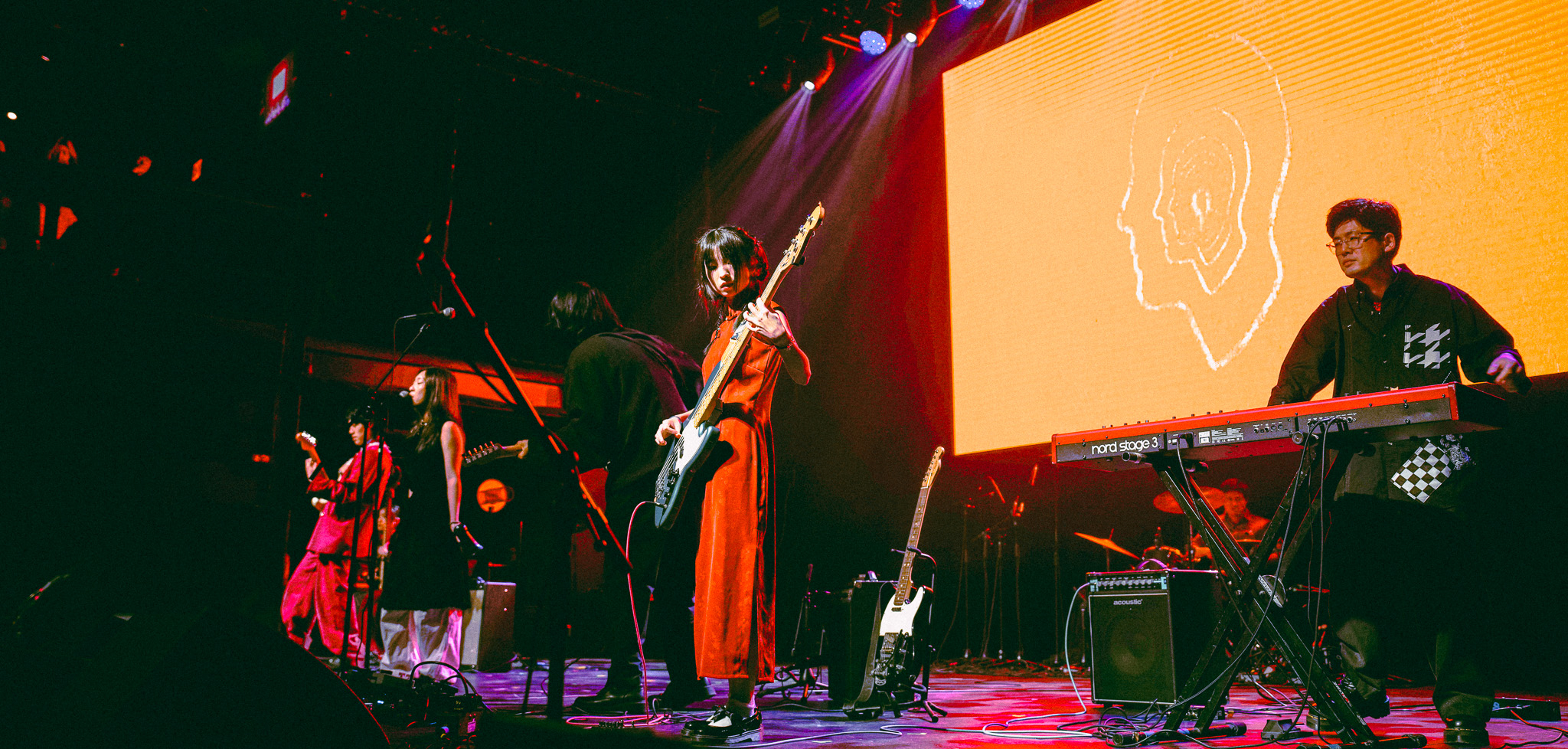 Seven members of Hang Him to the Scales performing on stage at Terminal 5 in New York City